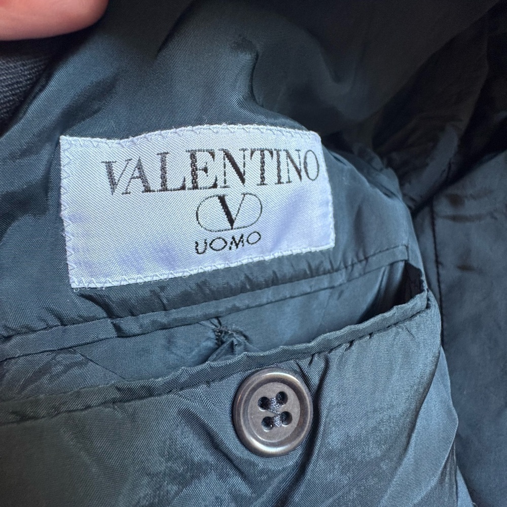 Valentino UOMO Black Double Breasted 100% Wool Suit Jacket - Picture 6 of 8